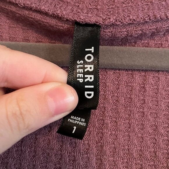 Torrid Size 1 Long Sleeve Pajama Top Mauve - Picture 7 of 8